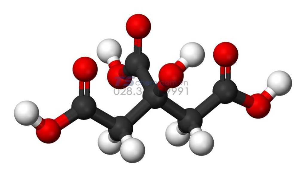 Cấu tạo phân tử 3D của Axit citric