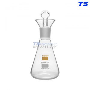 Bình Iốt thân hình nón, có phễu, nút thủy tinh - Biohall
