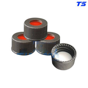Nắp lọ đựng mẫu 8mm ren vít, septa PTFE trắng, silicone đỏ - SC8A8A - Finetech
