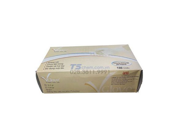 Găng tay cao su không bột phủ Polymer (Size M) - 220203 - Vglove