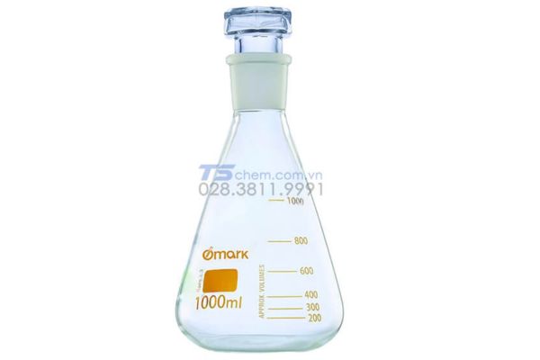 Bình tam giác cổ nhám, nút thủy tinh - Omark - OM.GJE.01