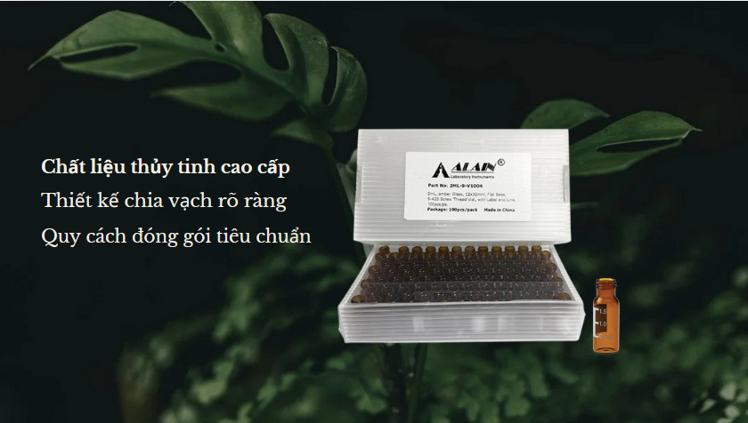 Alainlab 2ML-9-V1004 lọ đựng mẫu thủy tinh tiện dụng